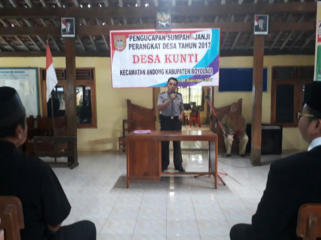 Pelantikan Perangkat Desa Wilayah Andong Estafet