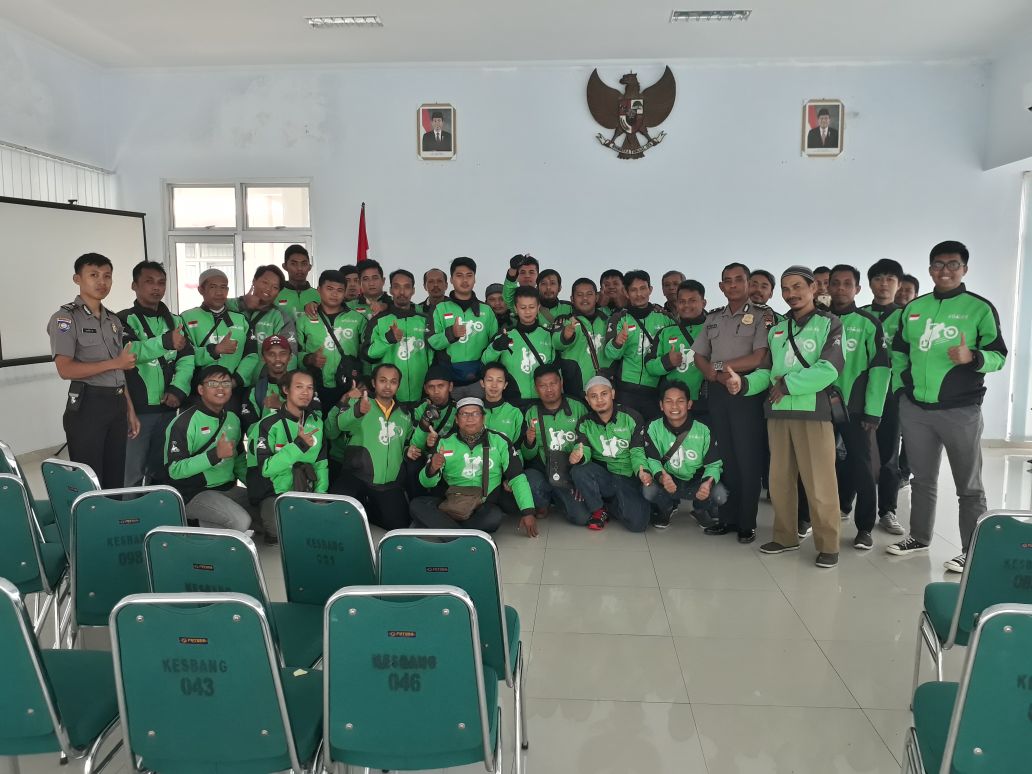 Sebanyal 40 Driver Gojek Mendapatkan Pembinaan dari Binmas Polres Boyolali