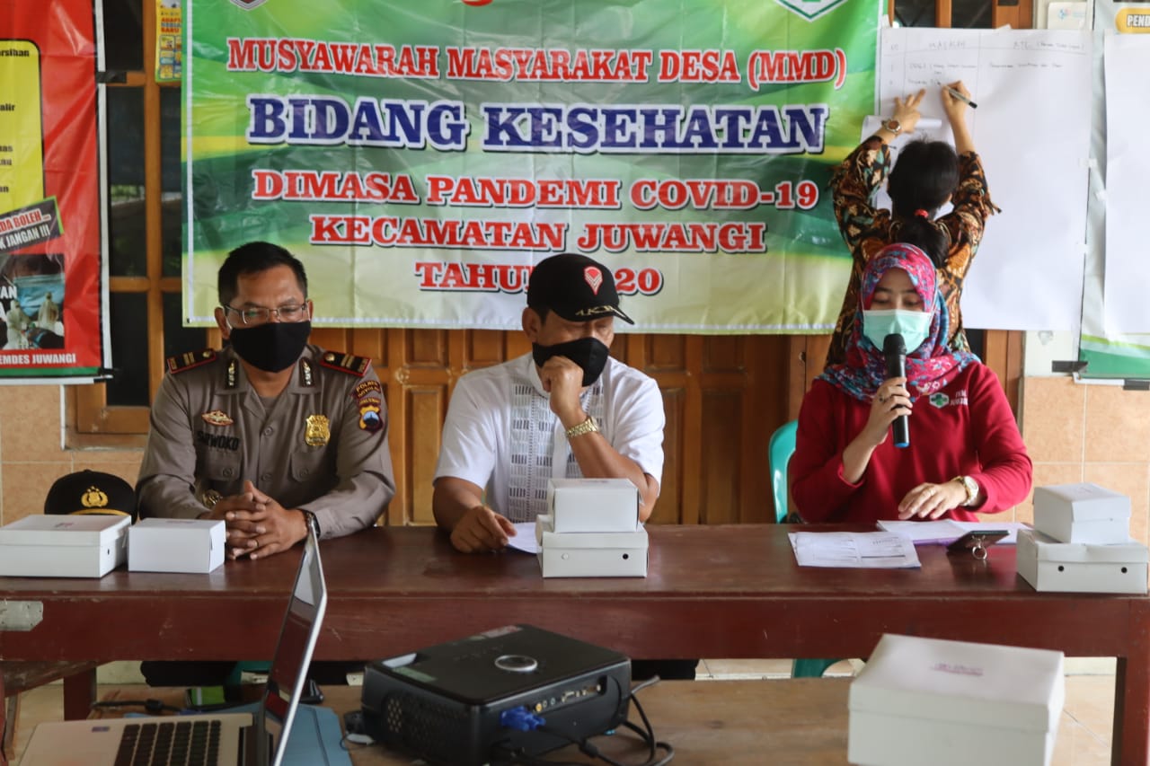 Polres Boyolali Melalui Kapolsek Juwangi Hadiri Musyawarah Masyarakat Desa (MMD) Bidang Kesehatan Dimasa Pandemi Covid 19