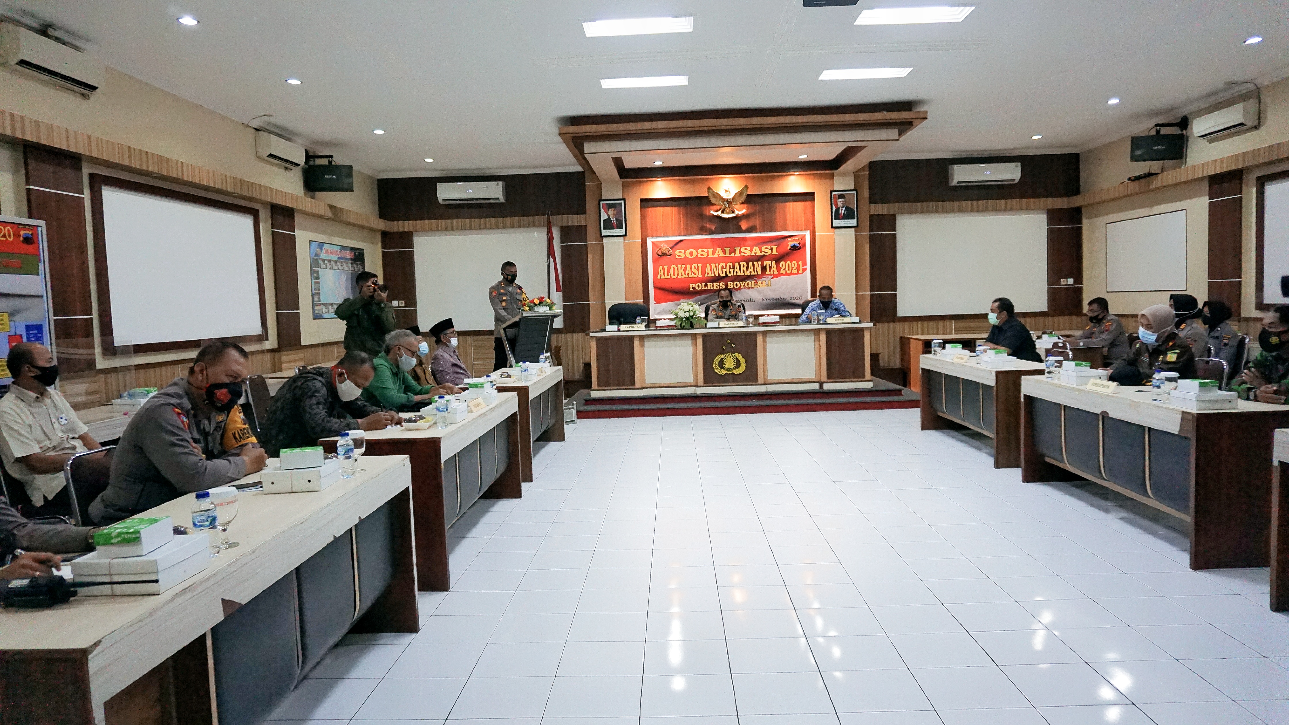 Wujud Transparansi, Polres Boyolali Gandeng Forkopimda dan Elemen Masyarakat Dalam Sosialisasi Anggaran Tahun 2021.