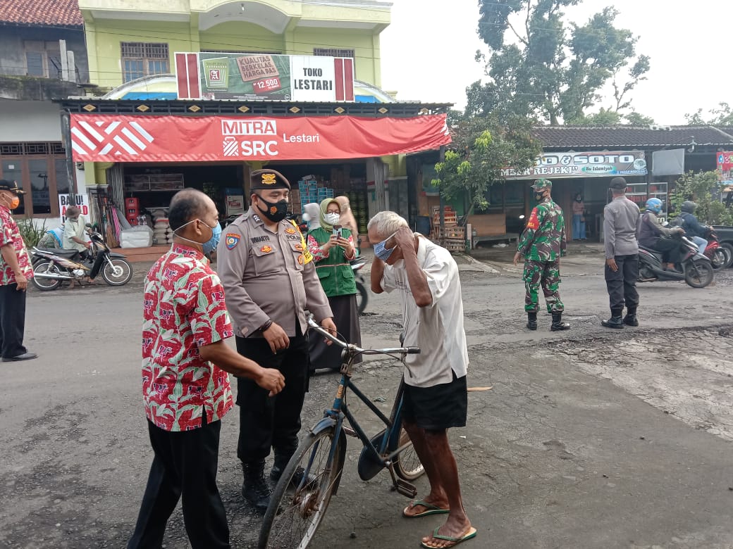 Polres Boyolali melalui Polsek Nogosari Laksanakan Ops Yustisi Gabungan Cegah Covid -19