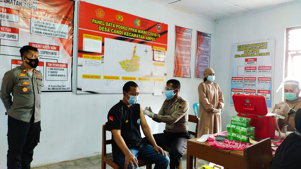 Polres Boyolali monitor Warga Datangi Tempat Vaksin