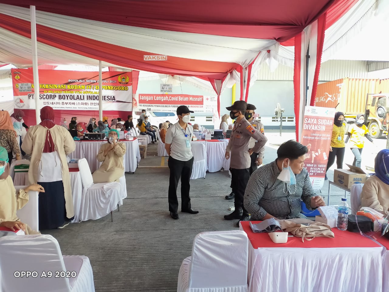 Karyawan PT JS CORP Antusias Vaksinasi Sinovac Dosis Suntikan ke-1 Ditengah PPKM Level 3 Covid-19