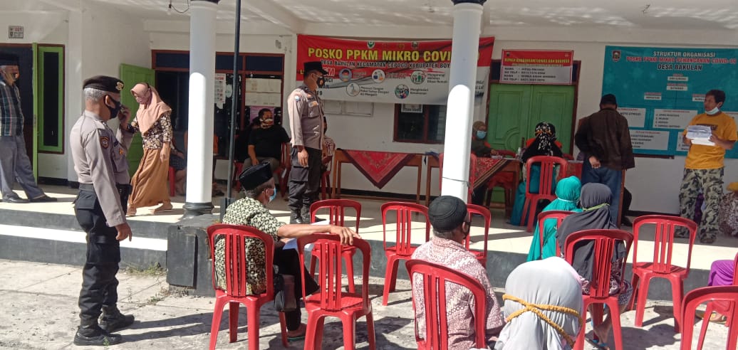 Pengamanan Polres Boyolali Pemberian Bantuan Sosial Tunai  Tahap V dan VI Tahun 2021 Penanganan Dampak Covid-19 Kecamatan Cepogo