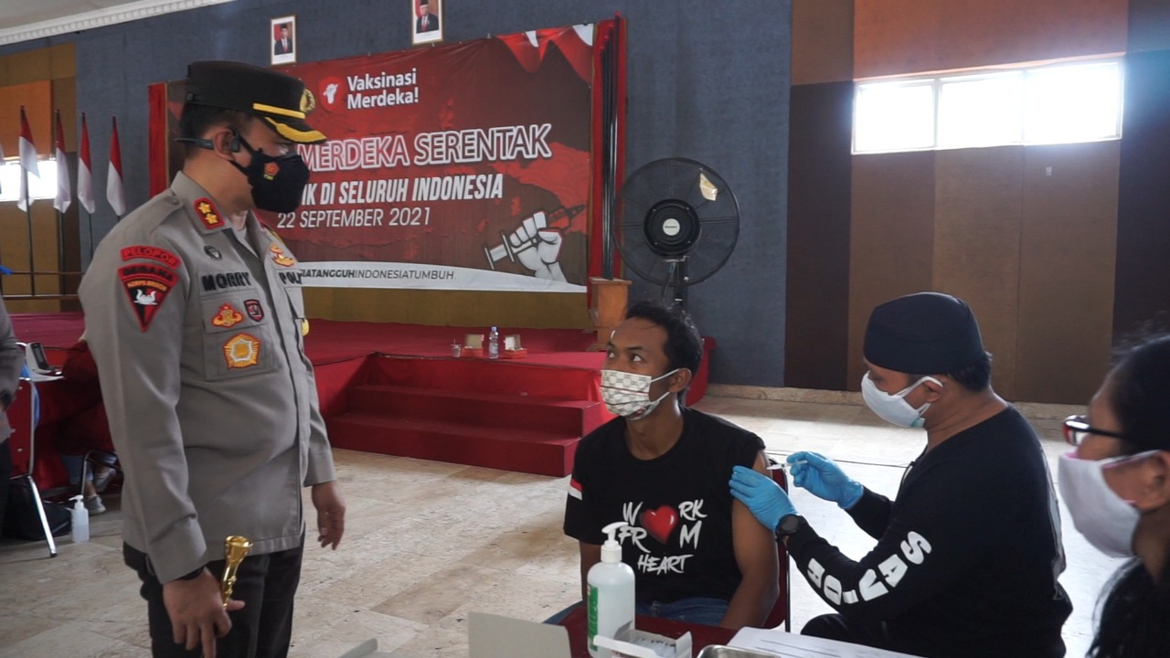Kapolres Boyolali Pantau Langsung Untuk Sukseskan Vaksinasi Merdeka Serentak