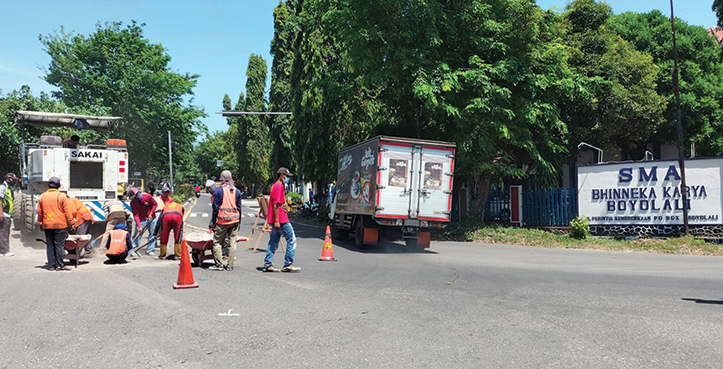 Satlantas Polres Boyolali Gelar Rekayasa Lalu Lintas di Jalan Lingkar Selatan