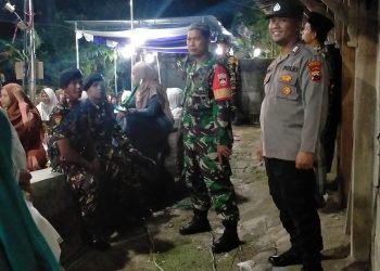SINERGITAS TNI-POLRI DAN BANSER AMANKAN KEGIATAN PENGAJIAN BAWU BERSHOLAWAT DI KEMUSU BOYOLALI