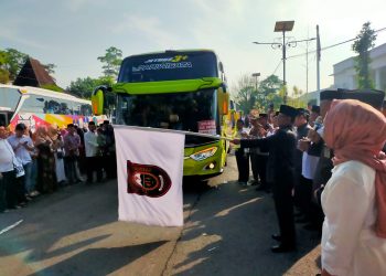 Kloter Jamaah 108 Calhaj Kabupaten Boyolali Kelompok Pertama Diberangkatkan, Polisi lakukan Pengamanan