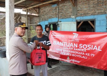 Polres Boyolali Gelar Bansos kepada Warga Mojosngo dan Teras Jelang Hari Bhayangkara ke 77