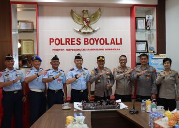 Kunjungan Spesial Danlanud Adi Soemarmo Ke Polres Boyolali pada Hari Ulang Tahun Bhayangkara ke-77