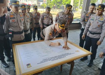 Penandatanganan Bersama Polres Boyolali untuk Mencapai Wilayah Bebas dari Korupsi dan Birokrasi Bersih Melayani