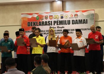 WUJUDKAN PEMILU DAMAI; POLRES BOYOLALI INISIASI DEKLARASI BERSAMA FORKOMPIMDA DAN PARTAI PESERTA PEMILU TAHUN 2024