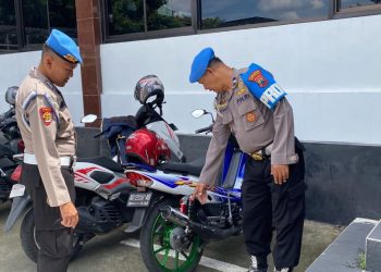 Propam Polres Boyolali Lakukan Pengecekan Kendaraan Anggota Cegah Knalpot Brong