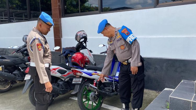 Propam Polres Boyolali Lakukan Pengecekan Kendaraan Anggota Cegah Knalpot Brong