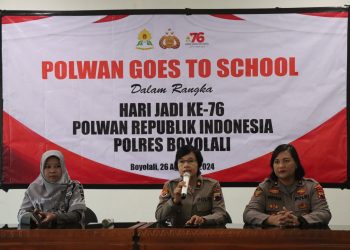 Polwan Polres Boyolali Gelar “Goes To School” Sambut Hari Jadinya ke-76