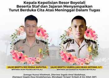 Penghormatan Terakhir Dua Anggota Polres Boyolali yang Gugur Dalam tugas