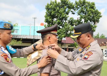 Plt. Kapolres Boyolali Pimpin Upacara Kenaikan Pangkat Pengabdian Polri