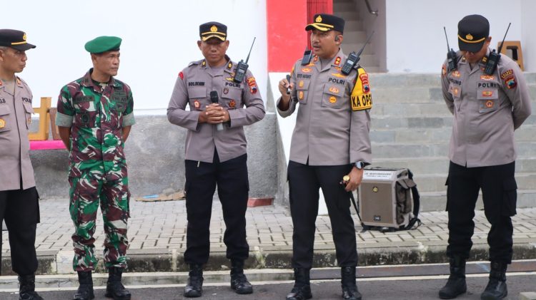 Polres Boyolali bersama Panpel Gelar Simulasi Pengamanan terpadu Pertandingan Sepak Bola di Stadion Kebogiro