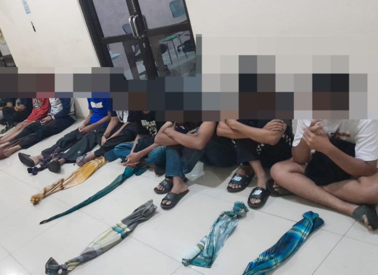 Diduga Rencanakan Aksi Perang Sarung  27 Anak di Tangkap Tim Patroli Gabungan Polres Boyolali