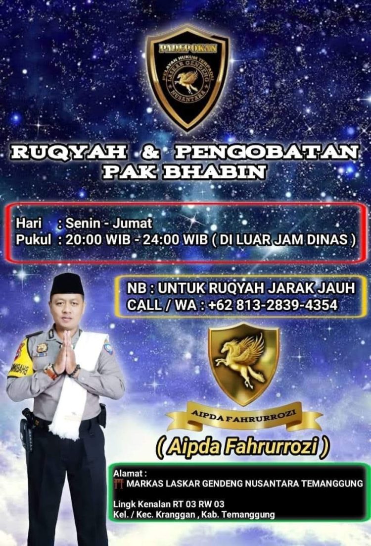 Aipda Fahrurrozi Polisi Dari Temanggung, Bantu Masyarakat Lewat Ruqyah dan Pengobatan Islami