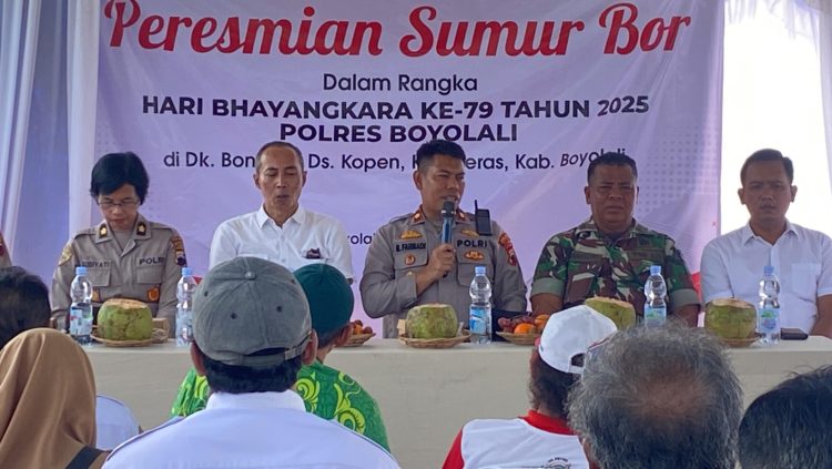 Polres Boyolali Resmikan Sumur Bor di Desa Kopen, Wujud Kepedulian Untuk Petani di Hari Bhayangkara ke-79