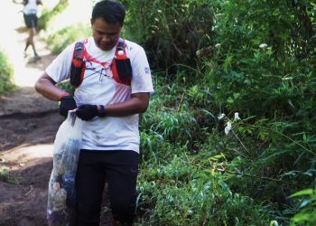 Sosok Iptu Agung Muryo, Melakukan Plogging saat ikut event Merapi Merbabu De Trail 2025