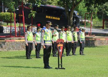 Kapolres Boyolali Pimpin Apel Pelatihan Kemampuan SAR Darat Personel Polres di Mako Brimob Gunung Kendil