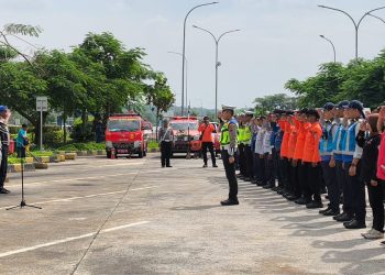Polres Boyolali Gelar Apel Quick Respon Terpadu di Rest Area KM 487 B, Persiapan Mengahadapi Nataru