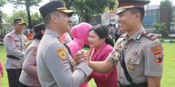 KAPOLRES BOYOLALI PIMPIN UPACARA SERTIJAB TIGA JABATAN STRATEGIS, DUA KAPOLSEK DAN KASAT BINMAS